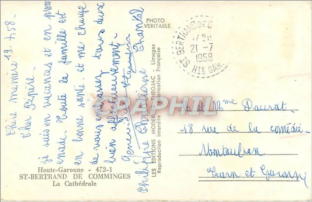 Thézac - La Cathédrale — Éditions Thézac, n° 472-1 - Verso