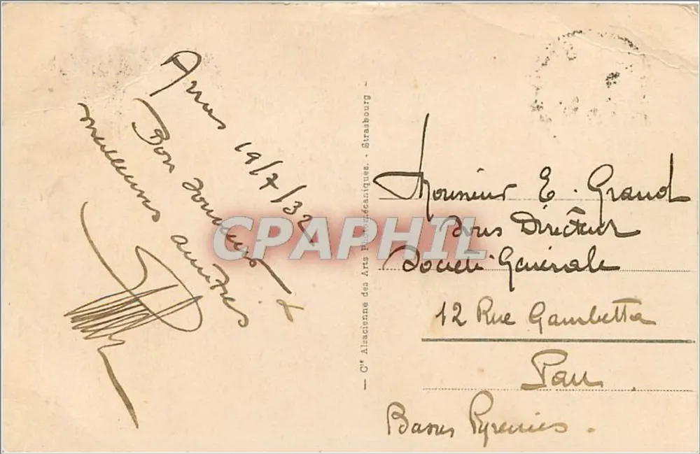 Arras - A Rue St-Géry — torre do Hotel de Ville — editor AHA, n° 101 - Verso