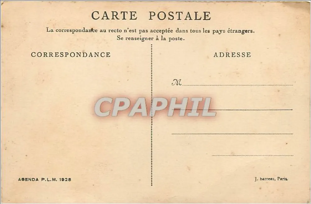 Dauphiné — Dorf La Grave — Cl. G. Oddoux, Agenda P.L.M. 1928 - Rückseite