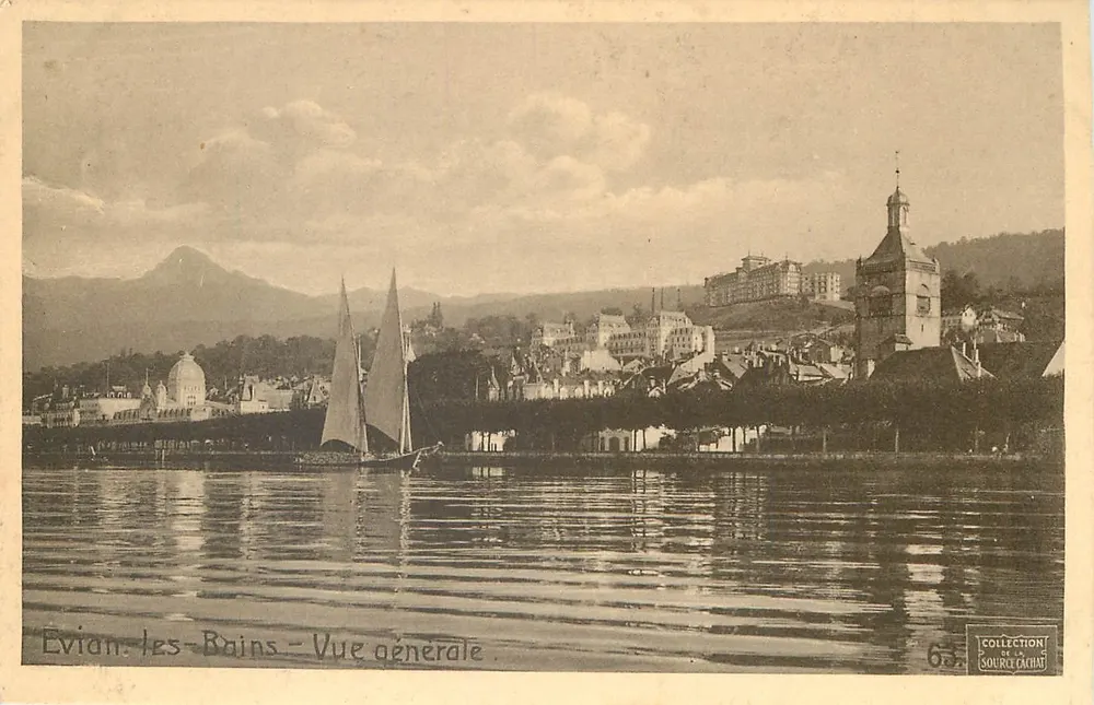 Evian-les-Bains — Vista geral — Coleção da Fonte Cachat, n°63 - Frente
