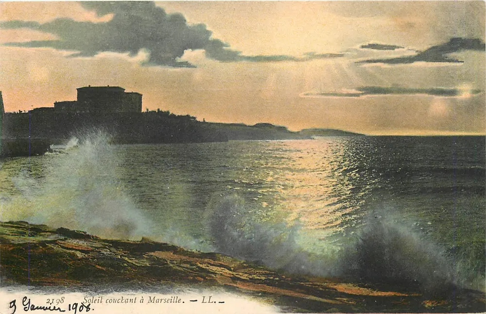 Pôr do sol em Marselha — G. Gammier 1908 — LL. - Frente