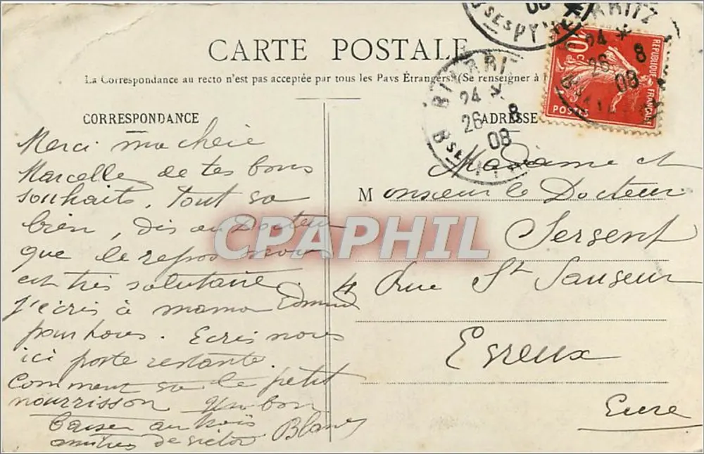 Biarritz Pittoresque — A Onda na Virgem — Tempestade de 11 de Outubro — N° 150 — Edição A. Simons - Verso