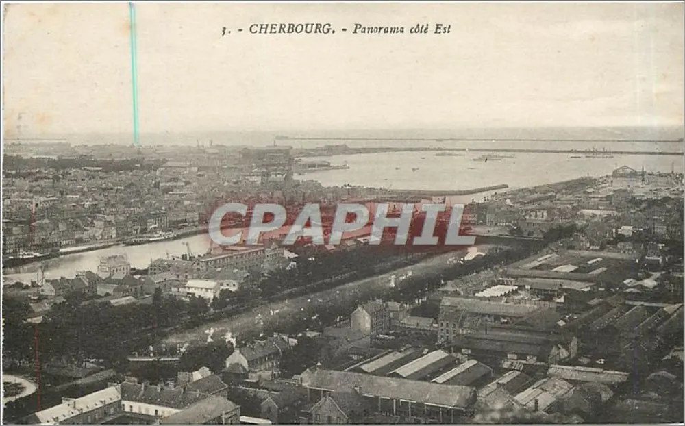 Cherbourg - Panorama do lado leste - Frente