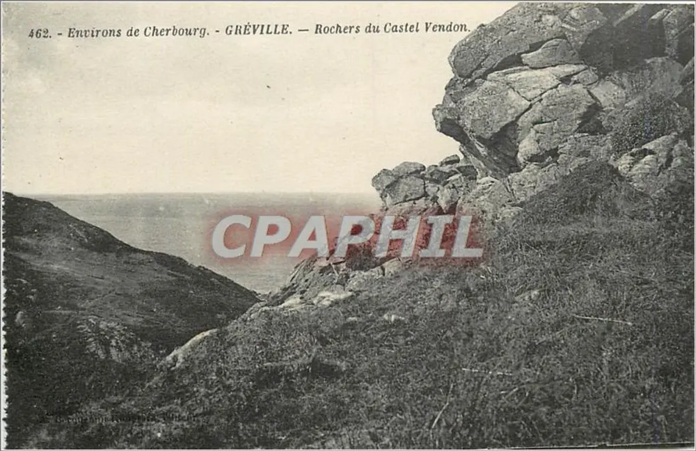 Rochers du Castel Vendon — Environs de Cherbourg — Grévillle — n°462 - Recto