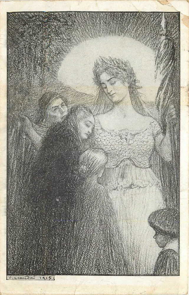 Mulher coroada — cena religiosa — C. Leandri 1915 - Frente