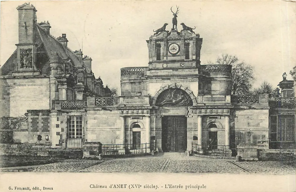 Castelo de ANET (século XVI) — A Entrada Principal — G. Foucault, editor, Dreux - Frente