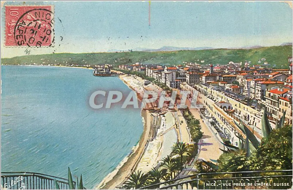 Nice - Vista tirada do Hotel Suisse — Gillette & Cie, editores - Frente