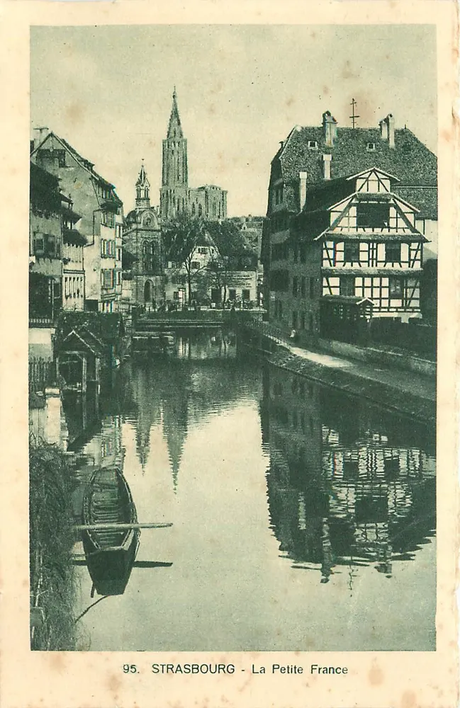 Strasbourg - La Petite France — vue du canal avec la cathédrale — éditeur : Compagnie des Arts Décoratifs - Recto