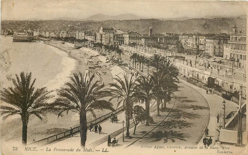 NICE — A Promenade do Meio-Dia — Edição Ayme, Livraria, Avenida da Estação, Nice - Frente