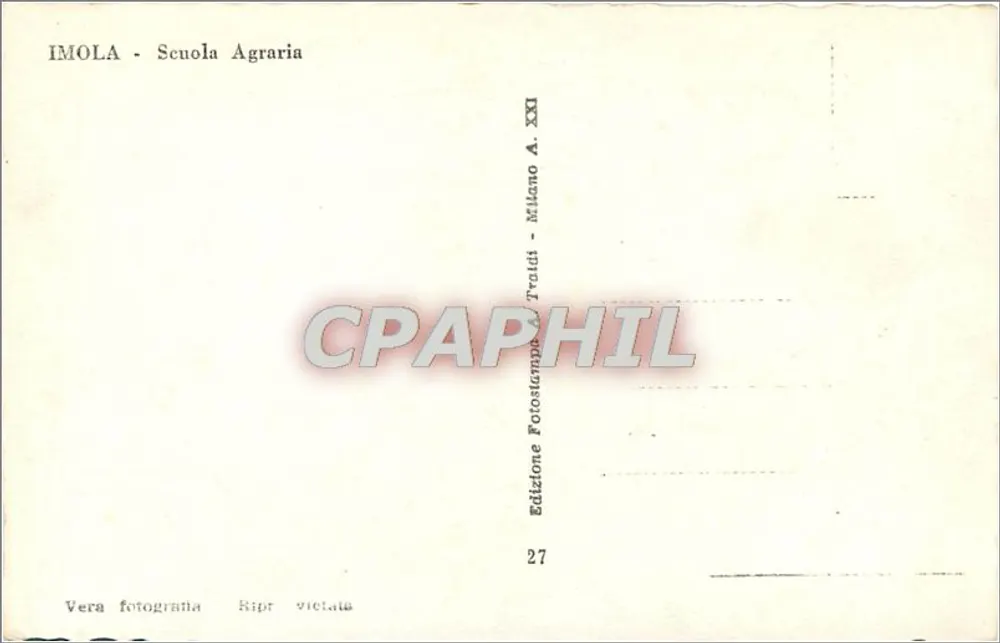 Imola - Landbouwschool — Edities A. XXI, Milaan - Achterkant