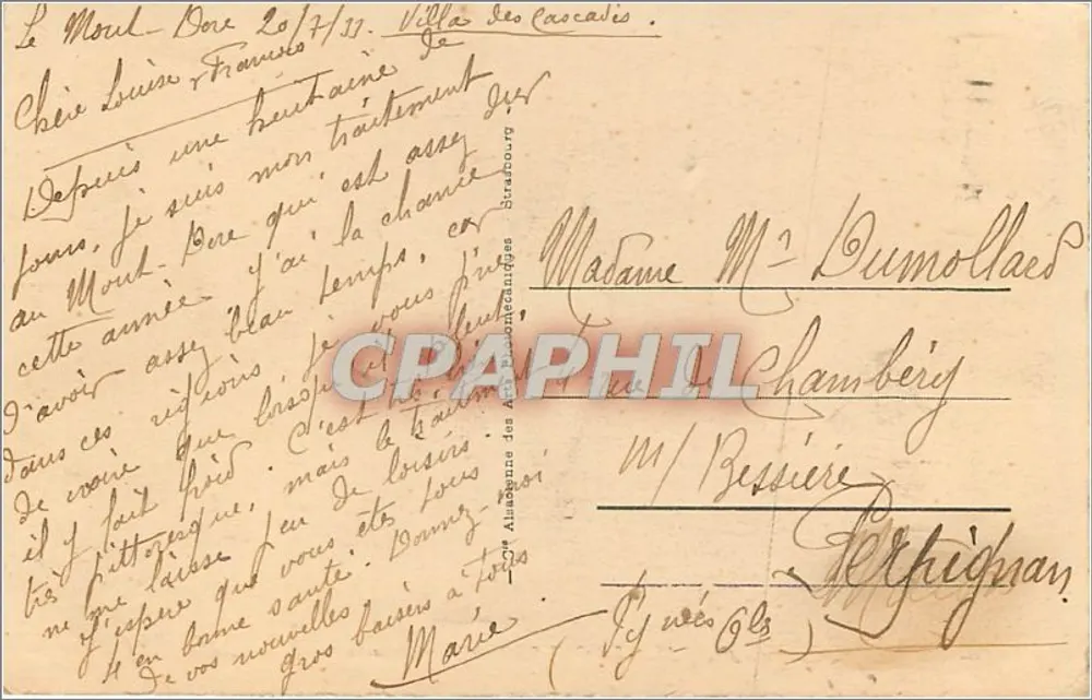 Mont Dore - Vista geral — editor ARA, n° 56 - Verso
