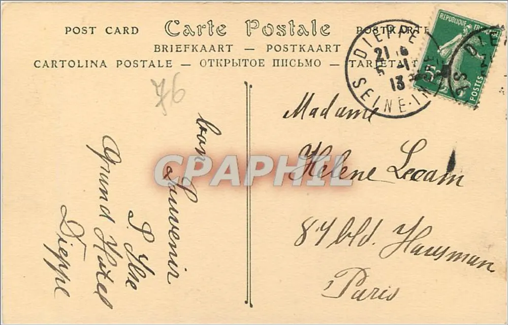 Dieppe — Vista generale della Spiaggia —n°534 - Verso