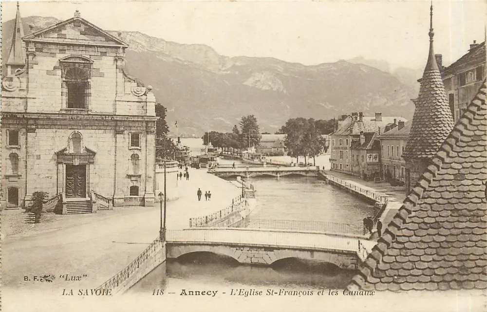 Annecy — Ansicht der Kirche St-François und der Kanäle — B.F. 'Luce' n°118 - Vorderseite