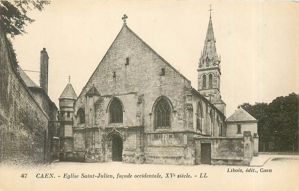 Caen - Igreja de São Julião, fachada ocidental, século XV — Libois, editor, Caen - Frente