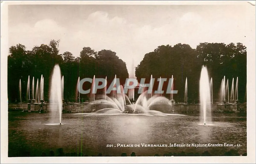 Schloss Versailles — Bassin des Neptun, Grandes Eaux — LL — n° 591 - Vorderseite
