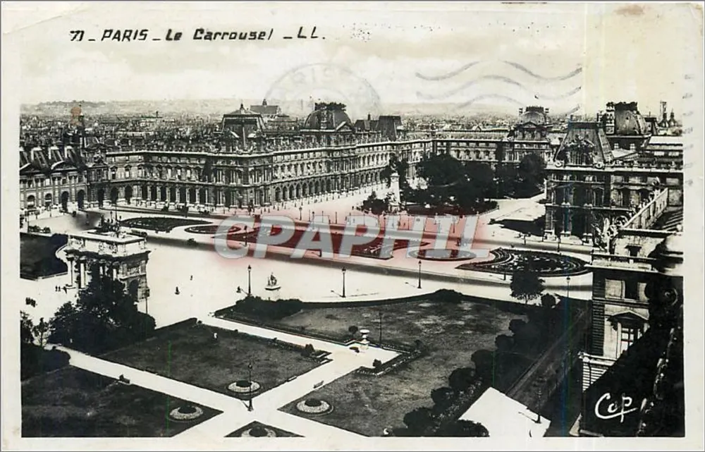 Paryż - Carrousel — widok z powietrza — Cep - Awers
