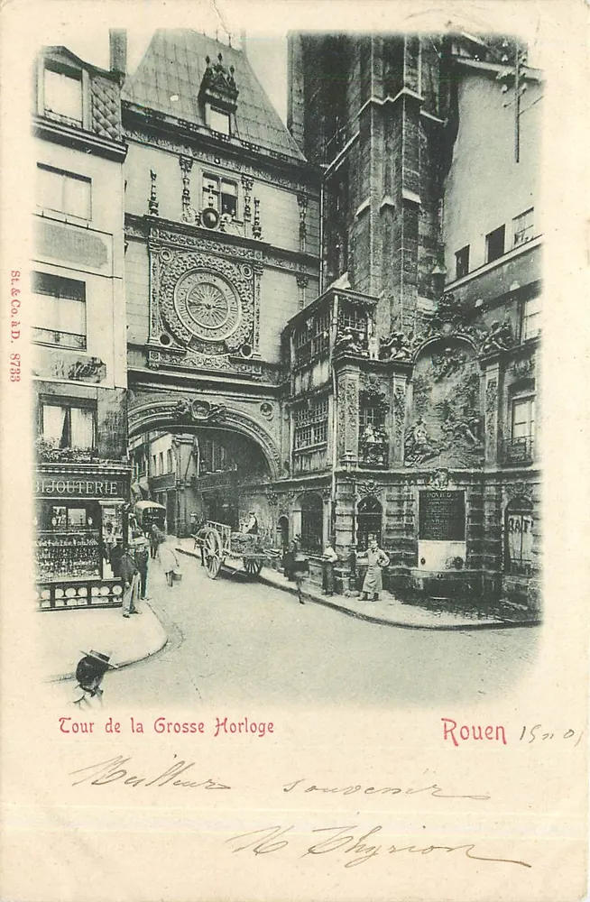 Torre della Grande Ora — Rouen — Ricordo — St. & Co. A.D. 8738 - Recto