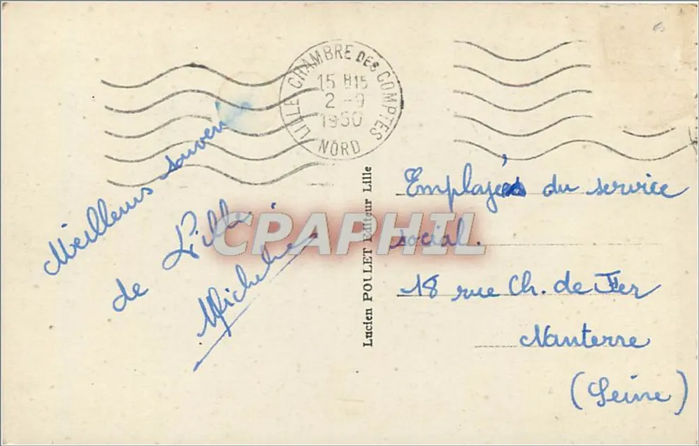 LILLE — O Palácio dos Belos-Artes — Lucien Pollet, n°25 - Verso