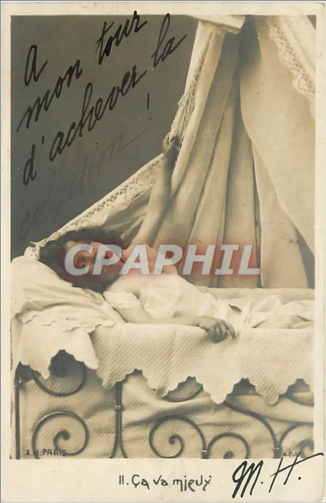 Criança dormindo — A. M. PARIS — n° II. Está melhorando - Frente