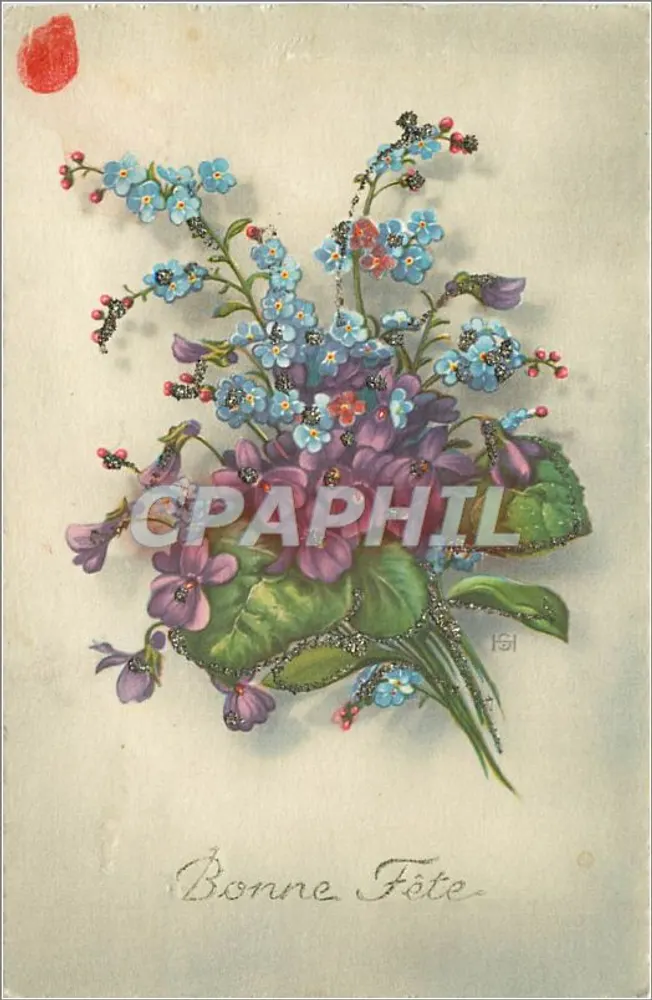 Bouquet of Flowers — Happy Birthday — Series 650, Publisher: Marine en France - Front