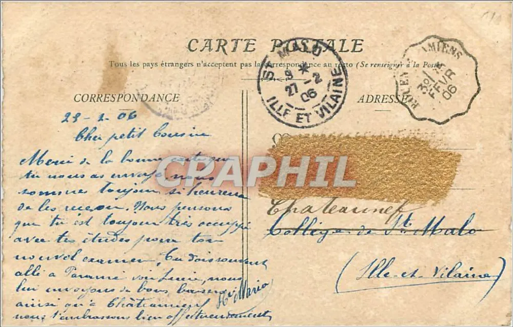 Femmes des environs de Bayeux — Anciens costumes et coutumes normands — Collection E. Pasquis, photographe, Laigle (Orne) - N° 550 - Verso