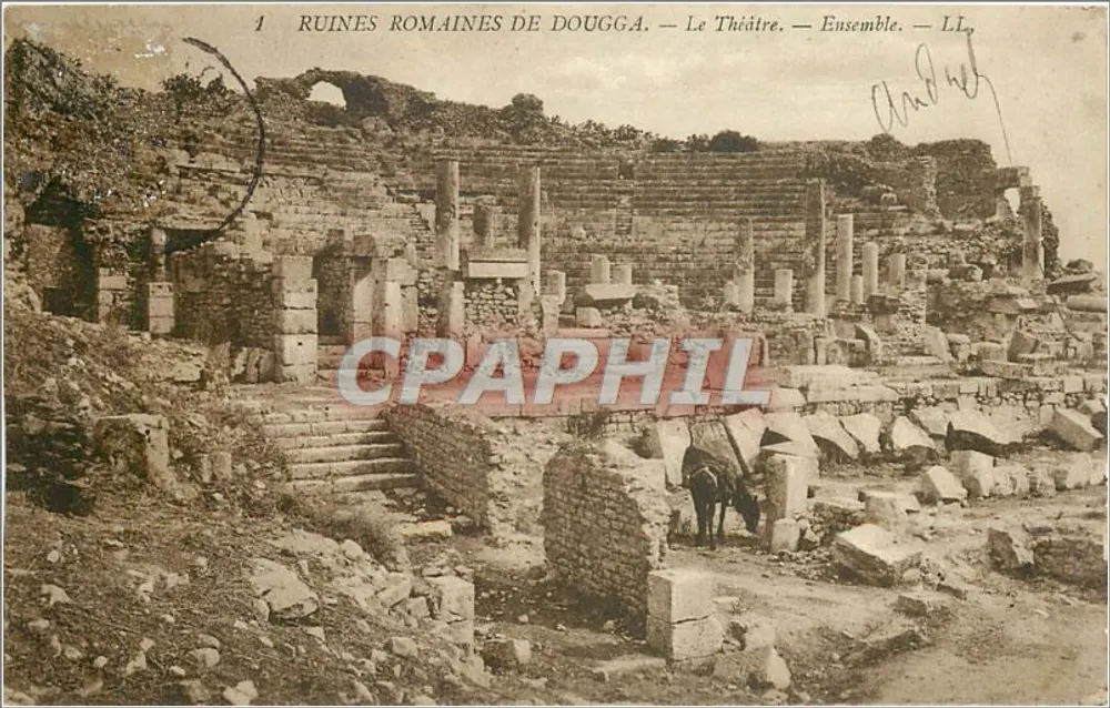 Rovine romane di Dougga — Il Teatro — Ensemble — LL - Recto