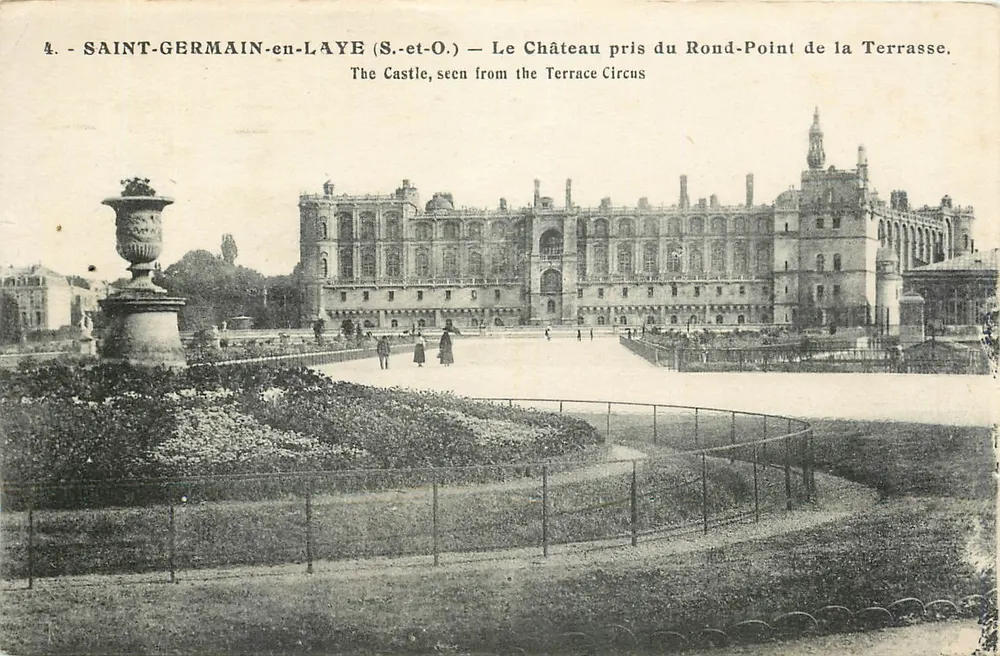 Saint-Germain-en-Laye (S.-et-O.) — Das Schloss von der Terrasse aus gesehen — unbekannter Verleger, Nr. 4 - Vorderseite