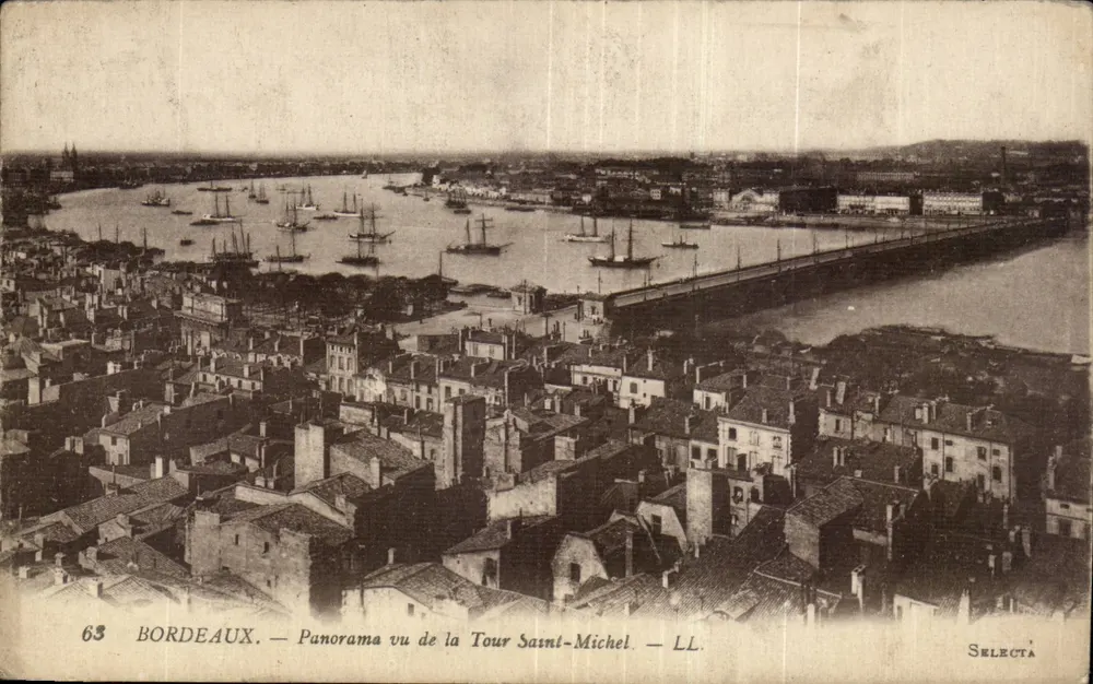 Bordeaux — Panorama vu de la Tour Saint-Michel — LL. — Selecta - Recto