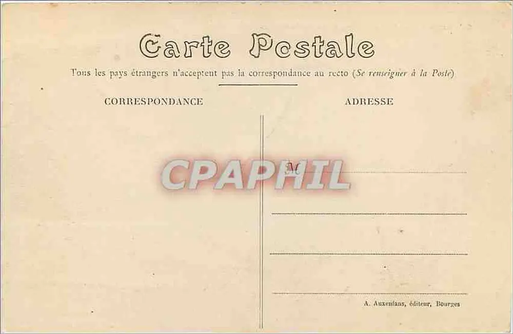 Bourges — La Cathédrale, vu du Jardin de l'Archevêché — A. Auxenfans, éditeur - Verso
