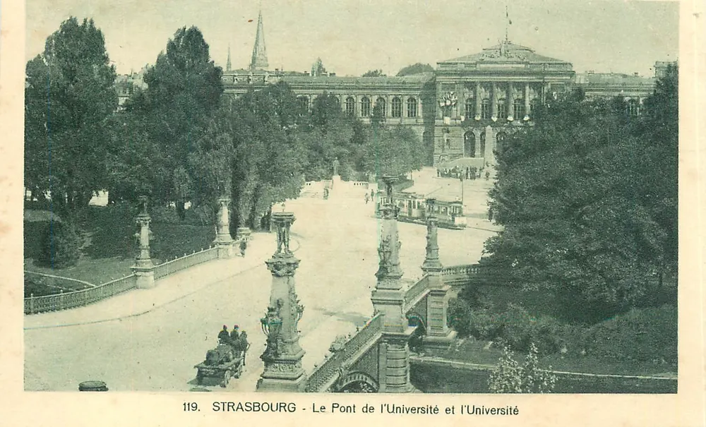 Strasbourg - Le Pont de l'Université et l'Université — Compagnie des Arts Graphiques, n° 119 - Recto