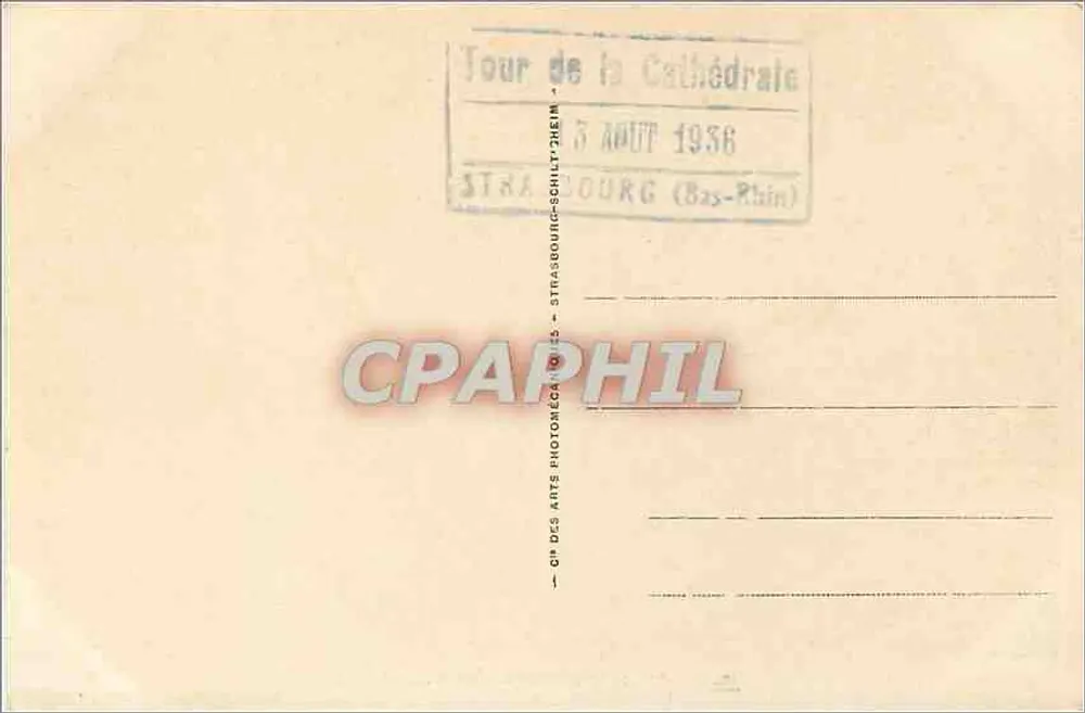 Estrasburgo - O Ponte de Kehl — editor CPAPHIL, n° 350 - Verso