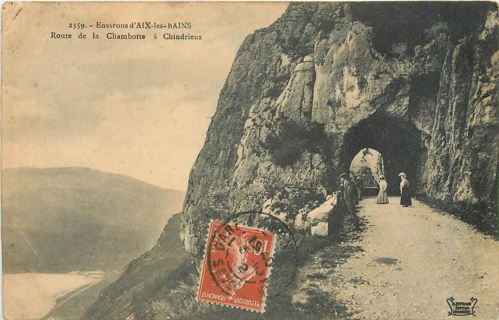 Arredores de AIX-LES-BAINS — Estrada da Chambotte para Chindrieux — Editor L. Bovrain & Cie, n° 2359 - Frente