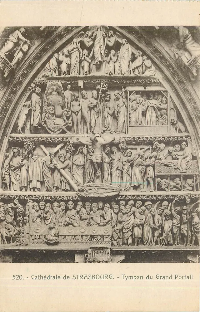 Kathedrale von STRASBOURG — Tympan des Großen Portals — n° 520 — Verlag: MARQUE - Vorderseite