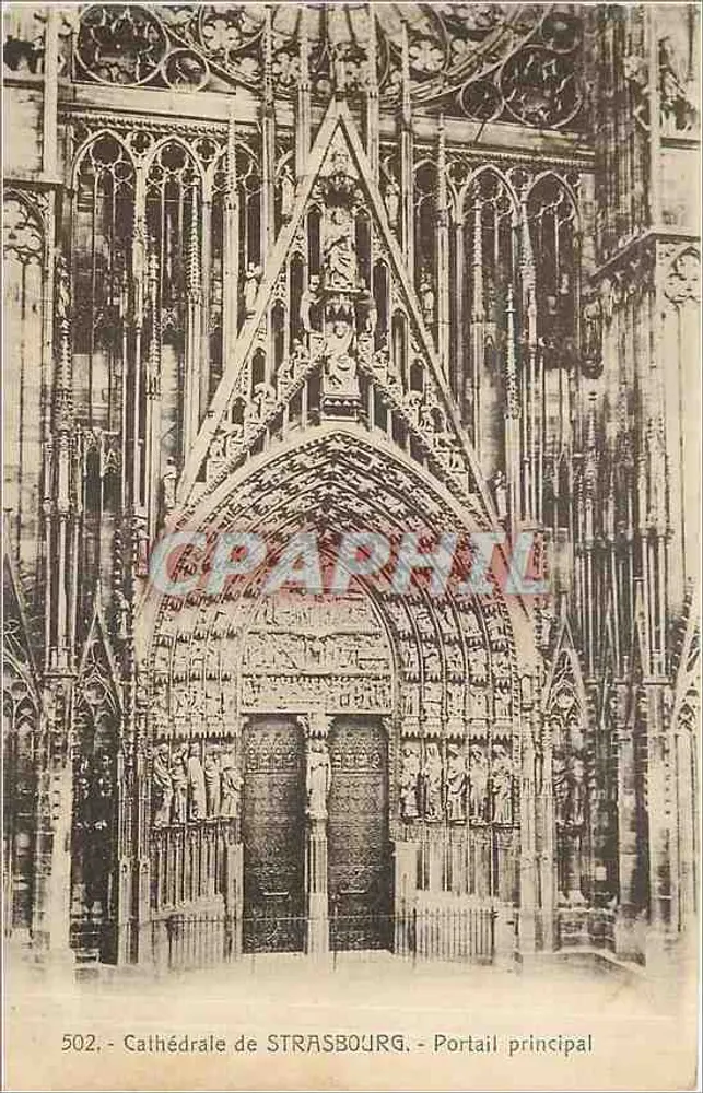 Cathédrale de Strasbourg — Portail principal — Éditeur CH. Bergeret, Strasbourg, n° 502 - Recto