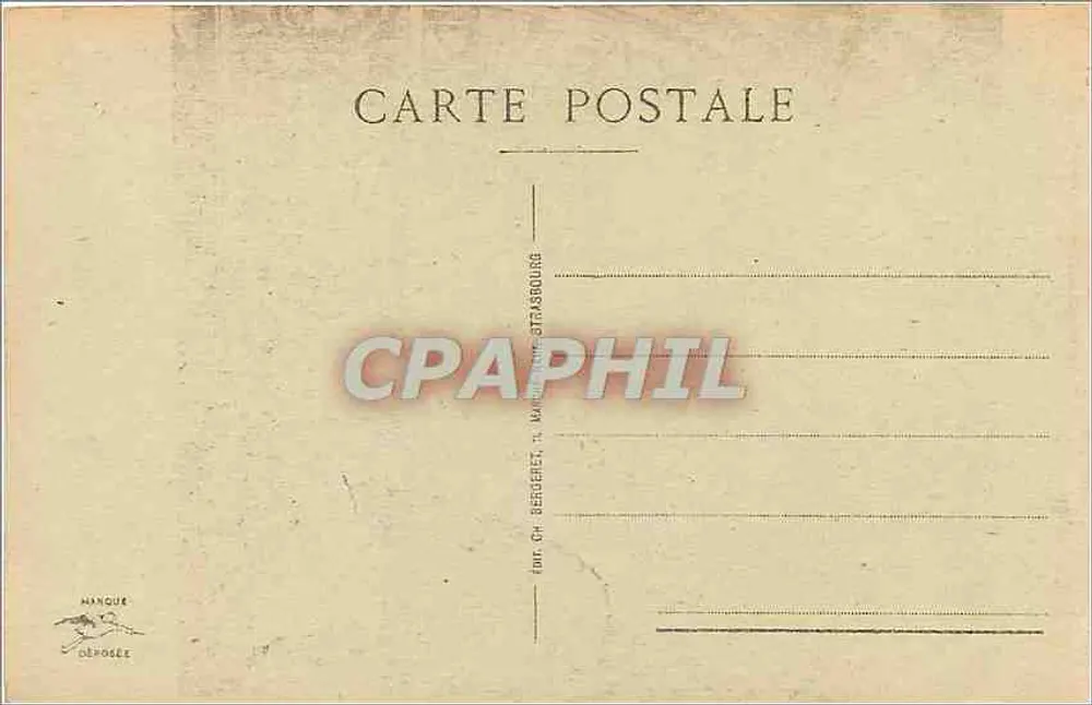 Cathédrale de Strasbourg — Portail principal — Éditeur CH. Bergeret, Strasbourg, n° 502 - Verso