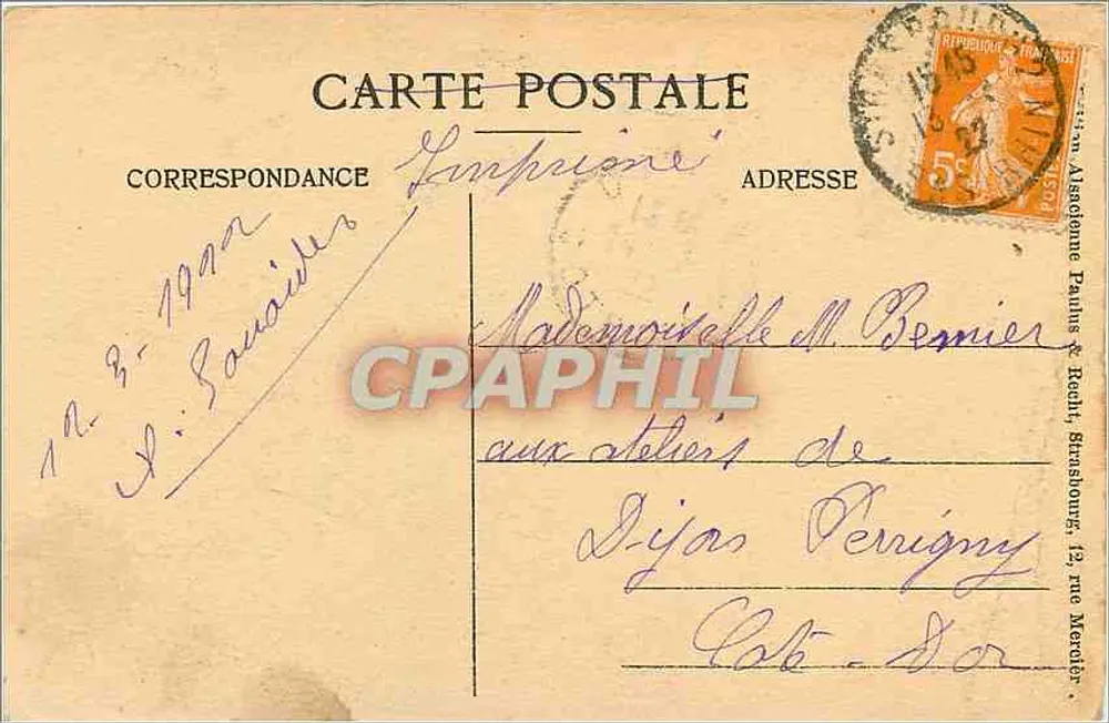 Strasbourg (Bas-Rhin) — Place Kléber — n° 1116 - Verso