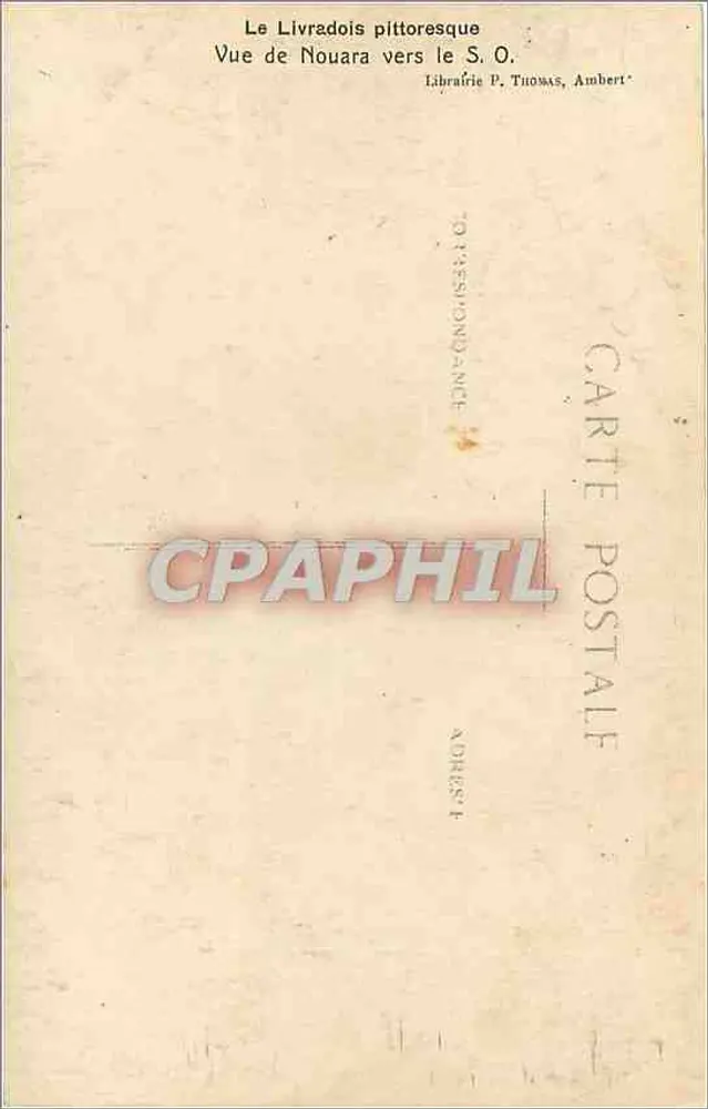 Ansicht von Nouara in Richtung S.O. — Das pittoreske Livradois — Librairie P. Thomas, Ambert - Rückseite