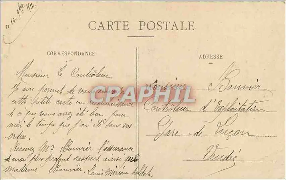 Arras - A Estação ( Vista externa ) — Ed. B., Arras, n° 36 - Verso