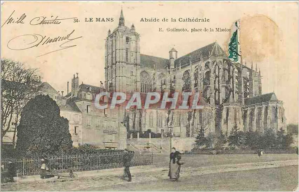 Le Mans — Abside da Catedral — E. Guilimoto, place de la Mission - Frente