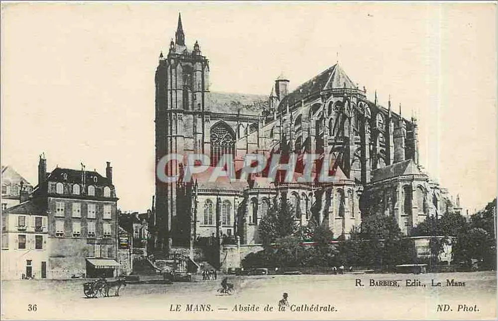 Le Mans — Abside da Catedral — R. Barbier, Editor, Le Mans - Frente