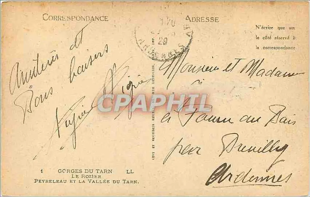 Gorges du Tarn — Panoramablick — Hôtel du Rozier, Gorges du Tarn - Rückseite