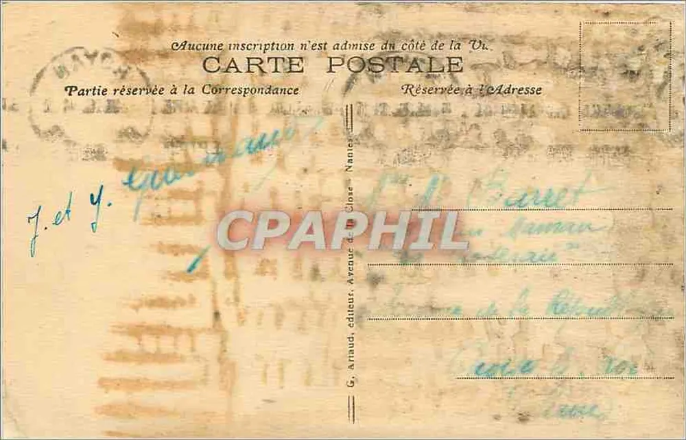 ROYAN — Côte d'Argent — La Grande Conche et les deux Jetées — G. Arnaud éditeur, n°62 - Verso