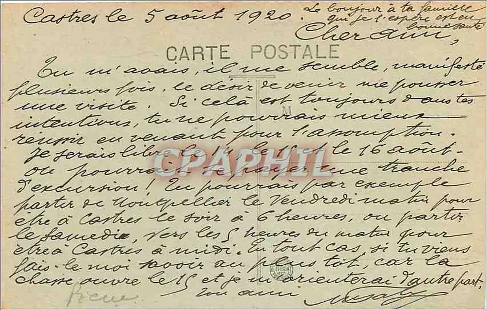 Castres — Le Sidobre — La Peyro Clabado — J. Biattes, publisher Castres - Back