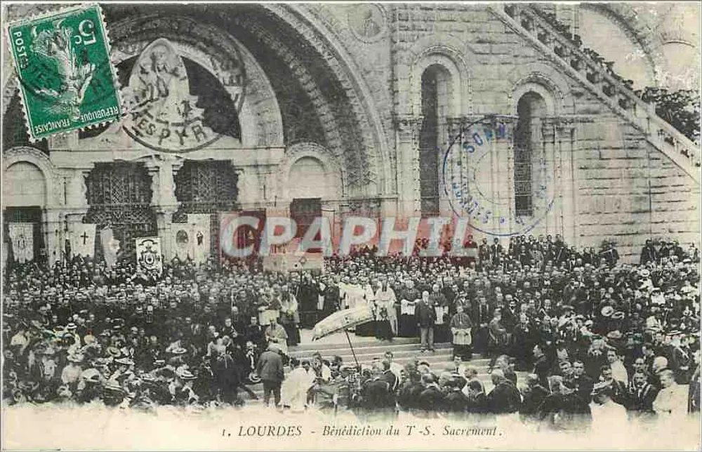 Lourdes - Bênção do S. Sacramento — Edição F. Viron, n°1 - Frente