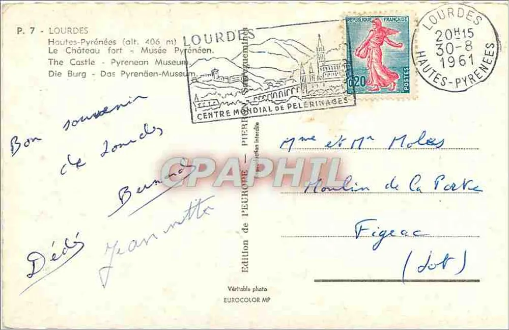Château fort de Lourdes — Hautes-Pyrénées — Édition Europ - Verso