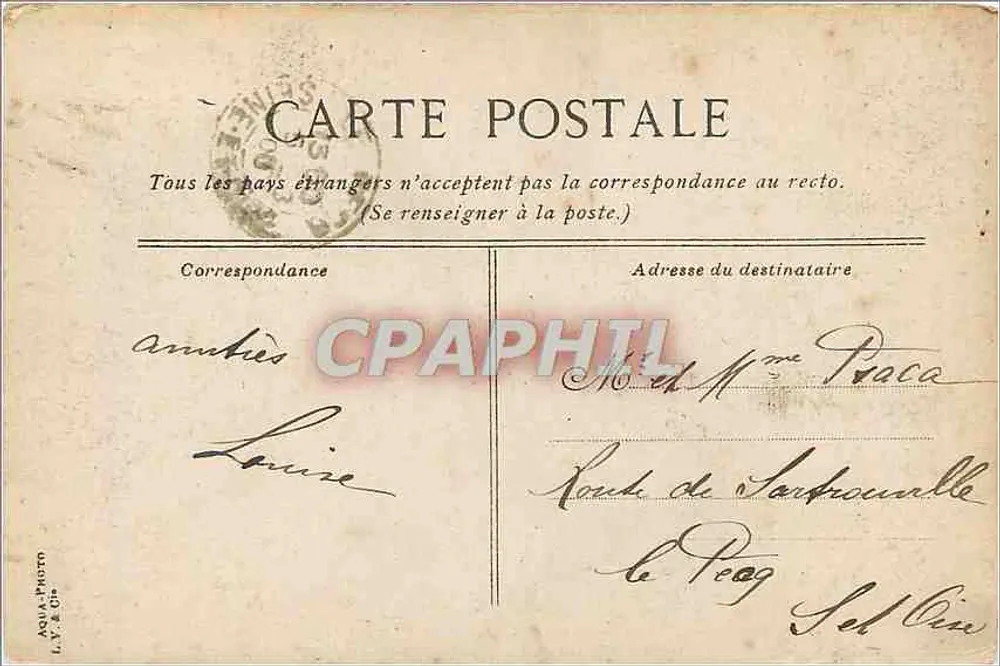 PARIS-PLAGE - Boulevard de la mer. — Editor: AQUA PHOTO L.P. & Cie — N° 5 - Verso