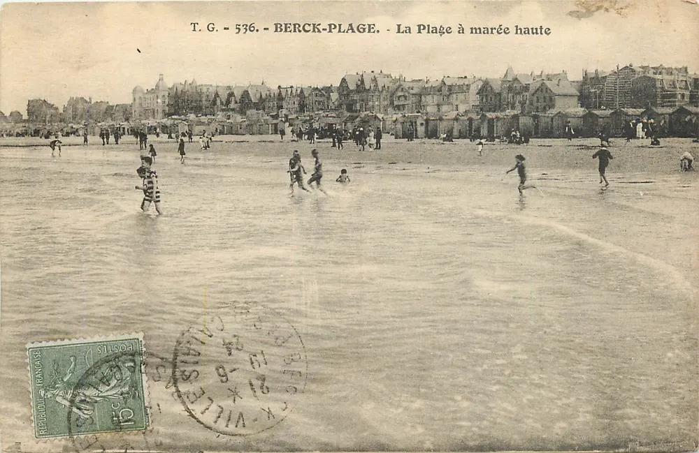 Berck-Plage - A Praia com maré alta — T.G. n°536 - Frente