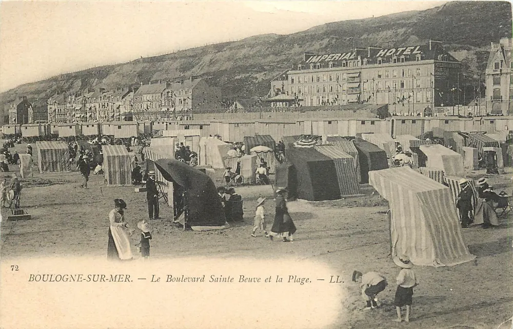 Boulogne-sur-Mer — Der Boulevard Sainte-Beuve und der Strand — LL. — Nr. 72 - Vorderseite