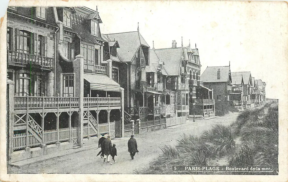 Paris-Plage - Boulevard de la mer — vista das villas e promenade — editor desconhecido, n°5 - Frente