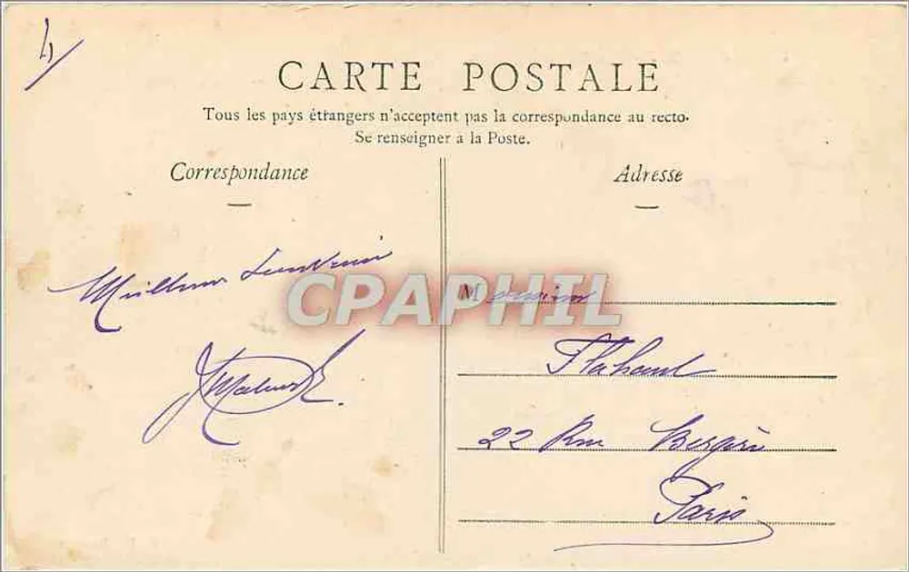 Arras — A Grande Praça — B. D. Roubaix - Verso